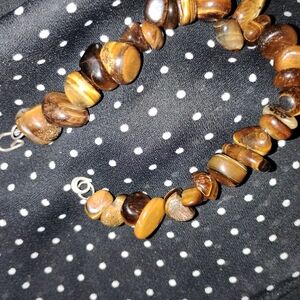 Artisan tiger's Eye Sterling Silver Beaded Bracelet